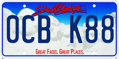 SD license plate 0CBK88