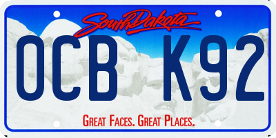 SD license plate 0CBK92