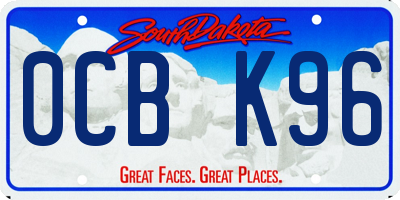 SD license plate 0CBK96