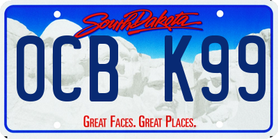 SD license plate 0CBK99