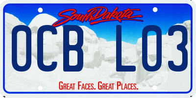 SD license plate 0CBL03