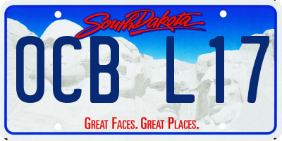 SD license plate 0CBL17