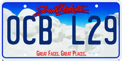 SD license plate 0CBL29