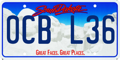 SD license plate 0CBL36