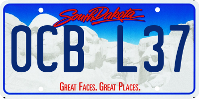 SD license plate 0CBL37
