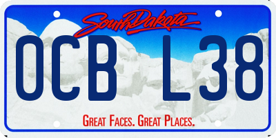 SD license plate 0CBL38