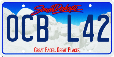 SD license plate 0CBL42