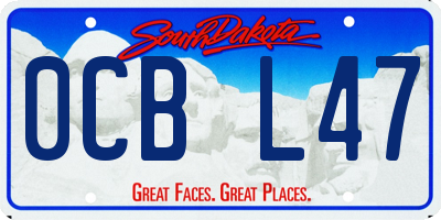 SD license plate 0CBL47