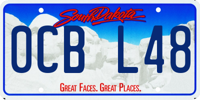 SD license plate 0CBL48
