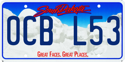 SD license plate 0CBL53