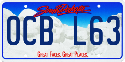 SD license plate 0CBL63