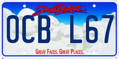 SD license plate 0CBL67