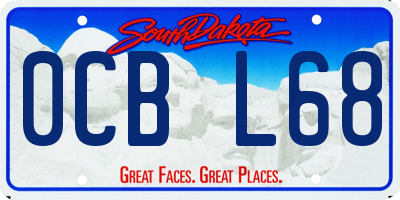 SD license plate 0CBL68
