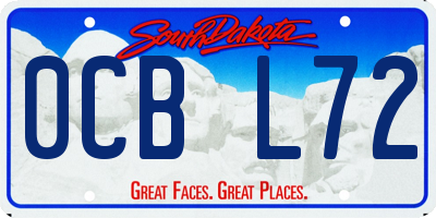 SD license plate 0CBL72