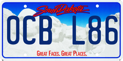 SD license plate 0CBL86