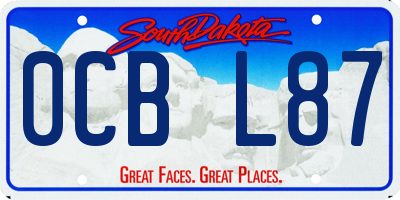 SD license plate 0CBL87
