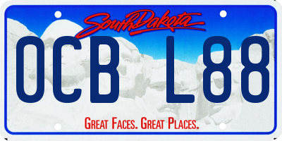 SD license plate 0CBL88