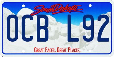 SD license plate 0CBL92