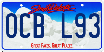 SD license plate 0CBL93