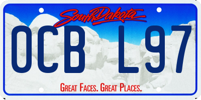 SD license plate 0CBL97
