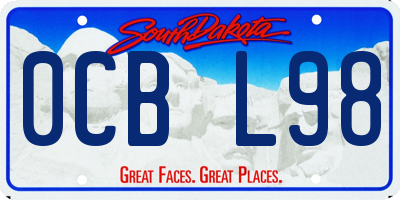 SD license plate 0CBL98