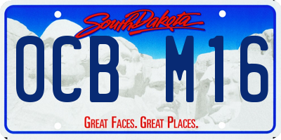 SD license plate 0CBM16