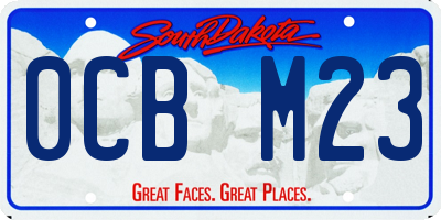 SD license plate 0CBM23