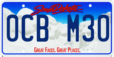 SD license plate 0CBM30