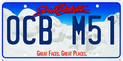 SD license plate 0CBM51