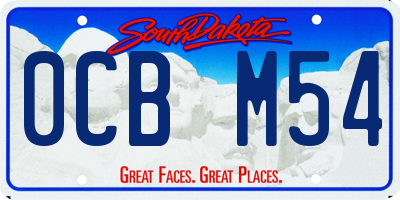 SD license plate 0CBM54