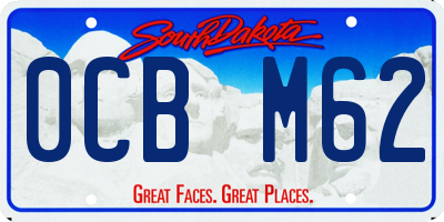 SD license plate 0CBM62