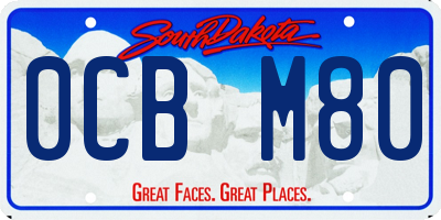 SD license plate 0CBM80