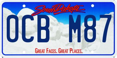 SD license plate 0CBM87
