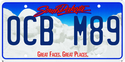 SD license plate 0CBM89