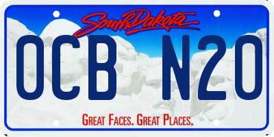 SD license plate 0CBN20