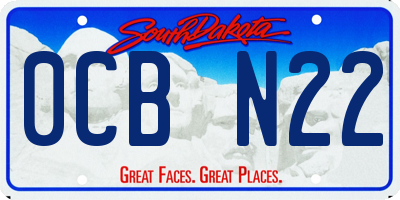 SD license plate 0CBN22