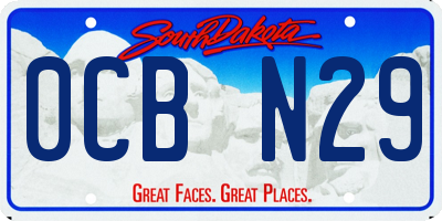 SD license plate 0CBN29