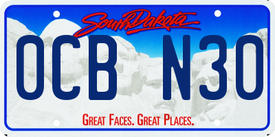 SD license plate 0CBN30
