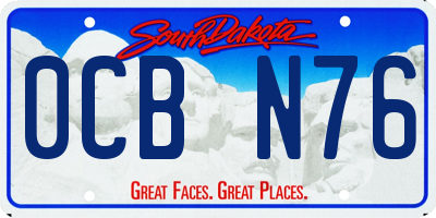 SD license plate 0CBN76