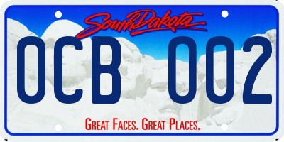 SD license plate 0CBO02