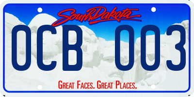 SD license plate 0CBO03