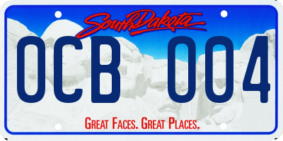 SD license plate 0CBO04