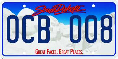 SD license plate 0CBO08