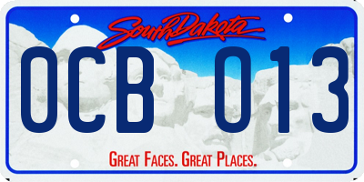 SD license plate 0CBO13