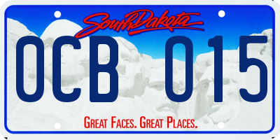 SD license plate 0CBO15