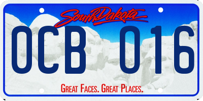 SD license plate 0CBO16
