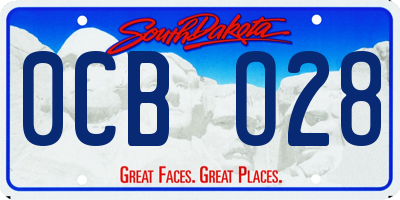 SD license plate 0CBO28