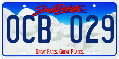 SD license plate 0CBO29