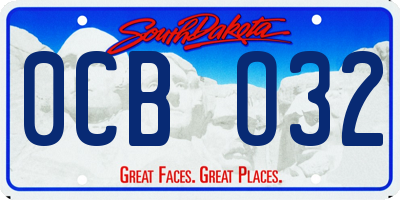 SD license plate 0CBO32