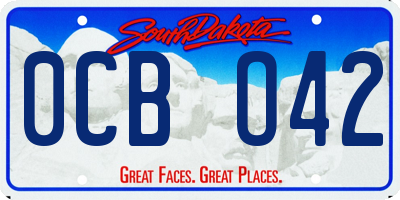 SD license plate 0CBO42